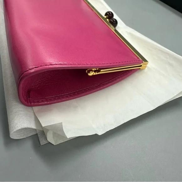 Prada Peonia leather kiss-lock mini clutch bag wallet- new - Picture 11 of 16